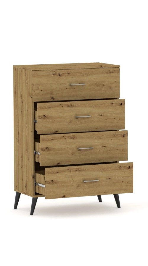 Komoda POLA 4N Dąb Artisan - 4 szerokości 50 - 80 cm skandynawski styl